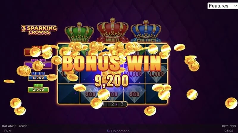 3 Sparking Crowns bonusvinst