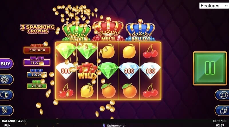 3 Sparking Crowns Wild vinst